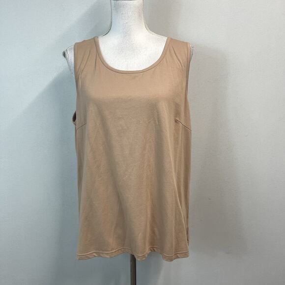 Bob Mackie 2pc Twinset size Large Brown Khaki Stretch Jersey Floral Embroidery - Picture 6 of 9